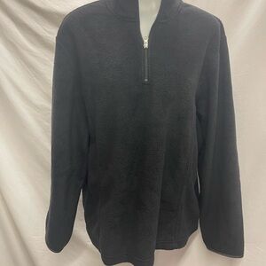Jennifer Moore Women's Black Fleece Pullover 3/4 zip soft!